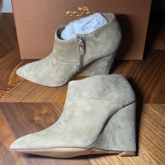 COACH Oakdale Bootie in Slate, Leather Pointed Ankle Booties Shoes. Size: 5.5 - Picture 14 of 14